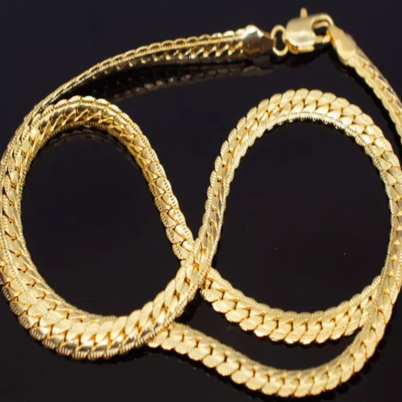 18K gold plated snake chain necklace - Picture 4 of 4